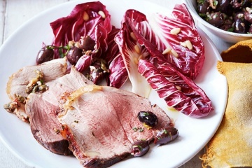 Leg of Lamb with Olive Sauce and Radicchio Salad