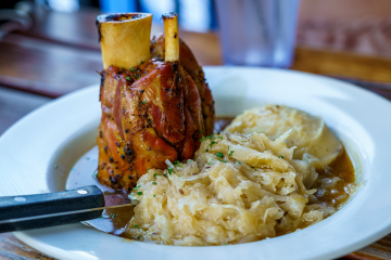 Lamb Shanks with Cabbage and Mashed Potatoes